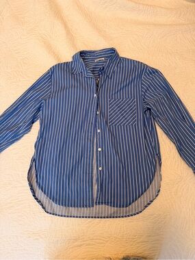 Reformation Oversized Blue Striped Button-Up Shirt